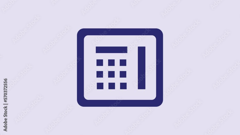 Blue Safe icon isolated on purple background. The door safe a bank vault with a combination lock. Reliable Data Protection. 4K Video motion graphic animation