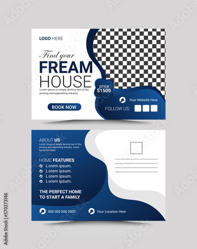 postcard design template vector file