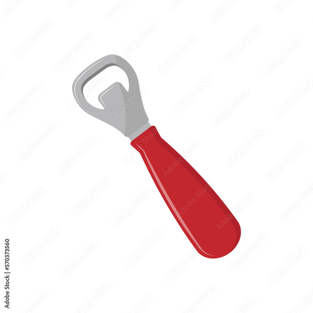 Vector illustration corkscrew on white background. Isolated cartoon illustration icon of bottle opener
