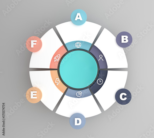 Circle chart infographic template for presentations, banner design for advertising