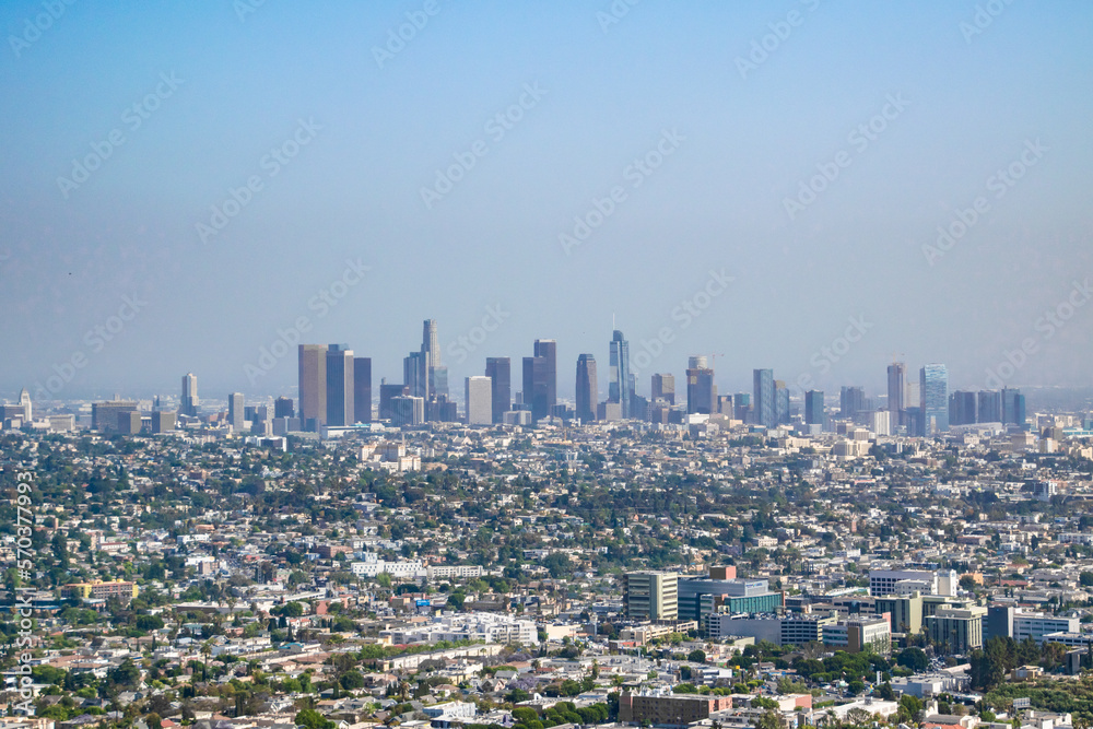 City Skyline View of Downtown Los Angeles, CA