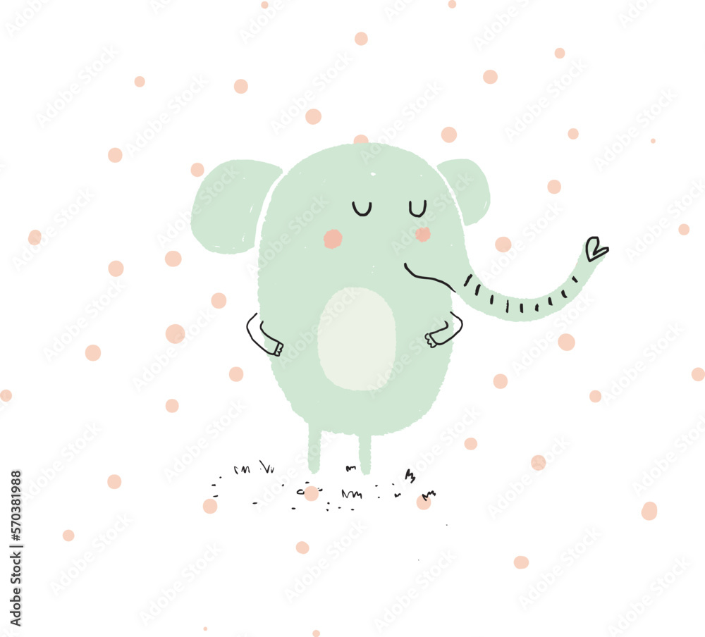Naklejka premium elephant illustration for print