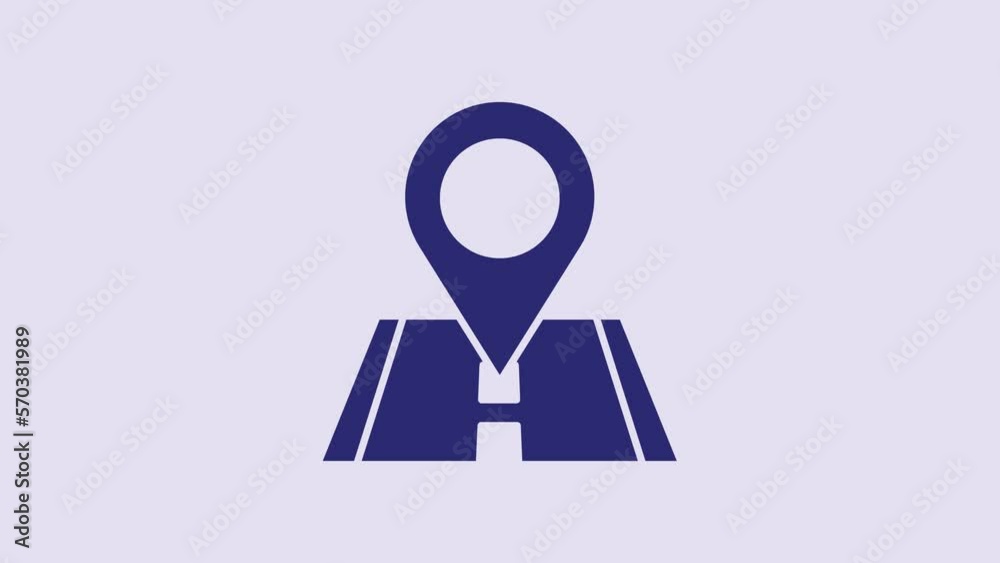 Blue Map pin icon isolated on purple background. Navigation, pointer, location, map, gps, direction, place, compass, search concept. 4K Video motion graphic animation Blue Map pin icon isolated on purple background. Navigation, pointer, location, map, gps, direction, place, compass, search concept. 4K Video motion graphic animation