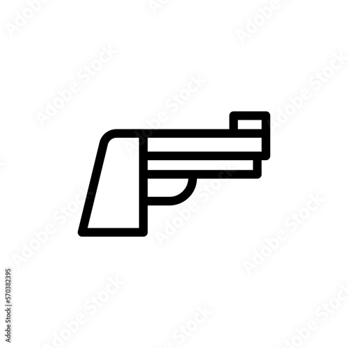 Gun firearm icon isolated on black. Pistol icon symbol suitable for graphic design and websites on a white background.