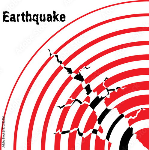 Earthquake in Turkey.  Vector illustration in flat style. Fault concept