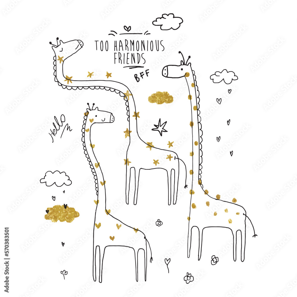 giraffe illustration for print