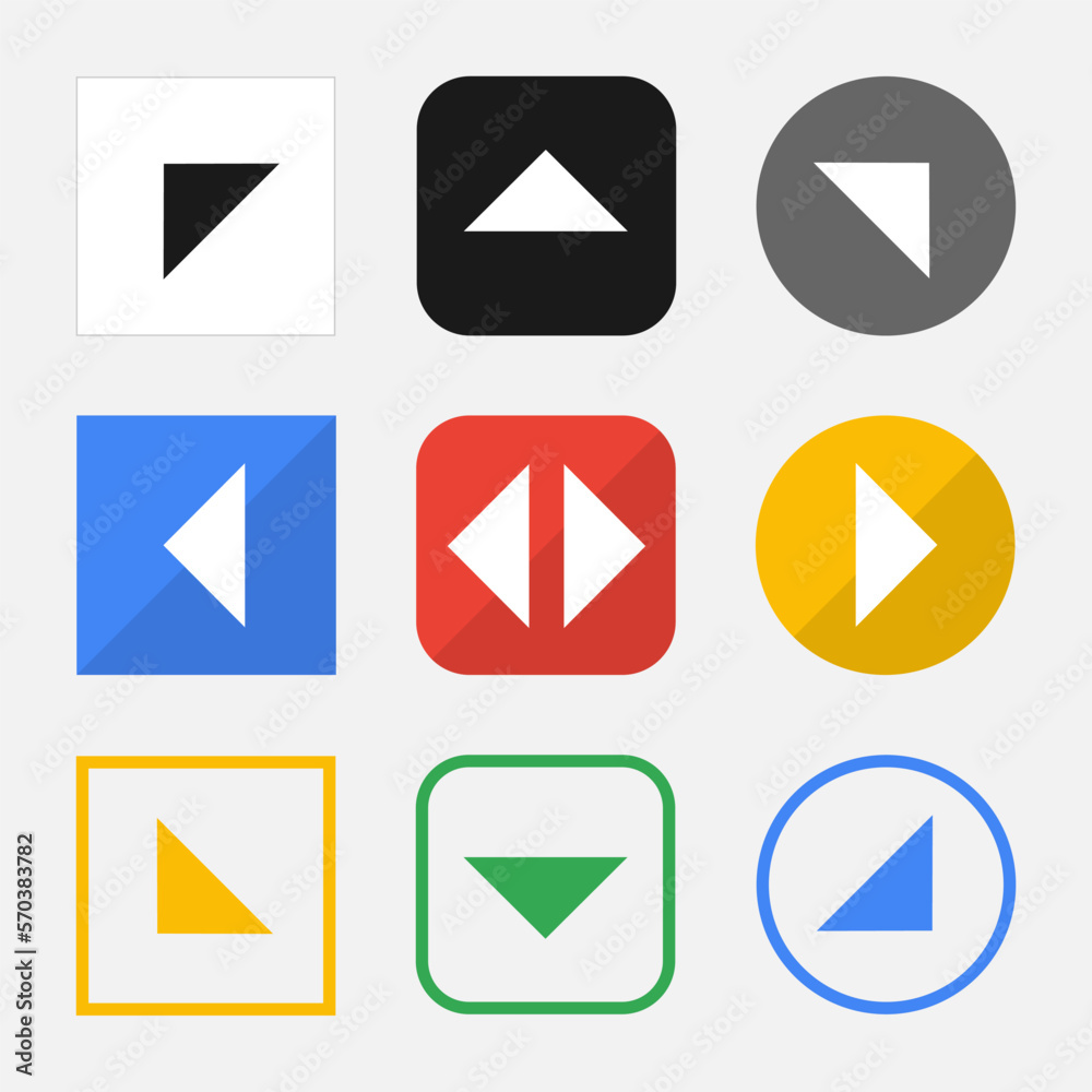 Set of Arrow Drop icons for your web site or mobile app Set of Arrow Drop icons for your web site or mobile app