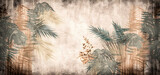 vintage tropical plants with jungle leaves texture background, Illustration generativ ai 