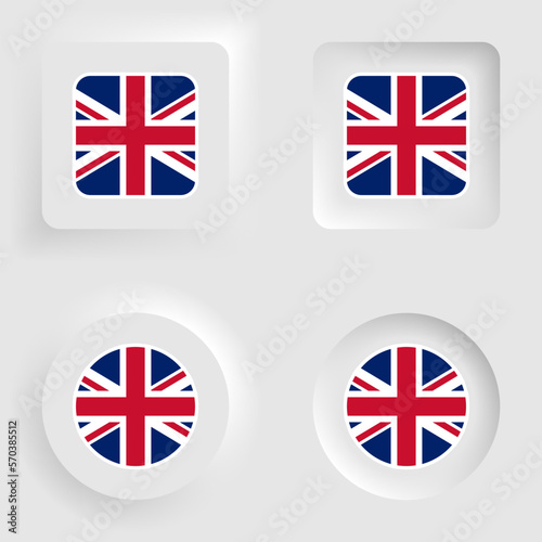 England neumorphic graphic and label set.