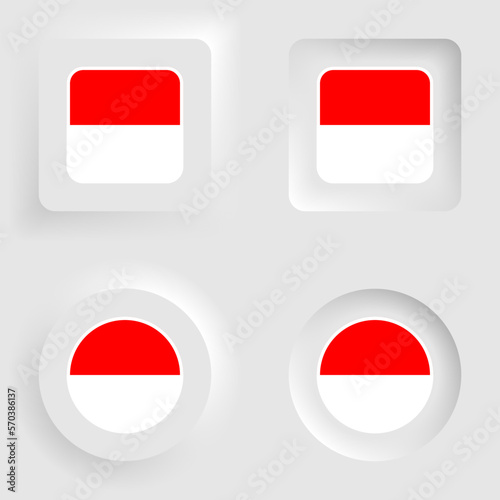 Free Download Indonesia neumorphic graphic and label set. - GFXLoad