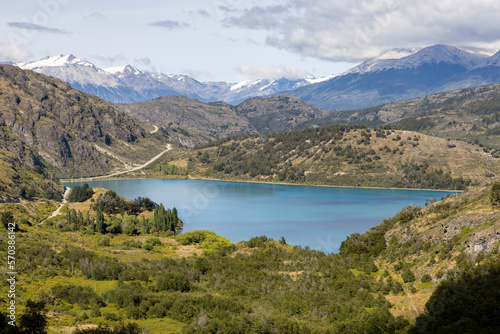 Fototapeta Naklejka Na Ścianę i Meble -  View over the beautiful Lago General Carrera in southern Chile 
