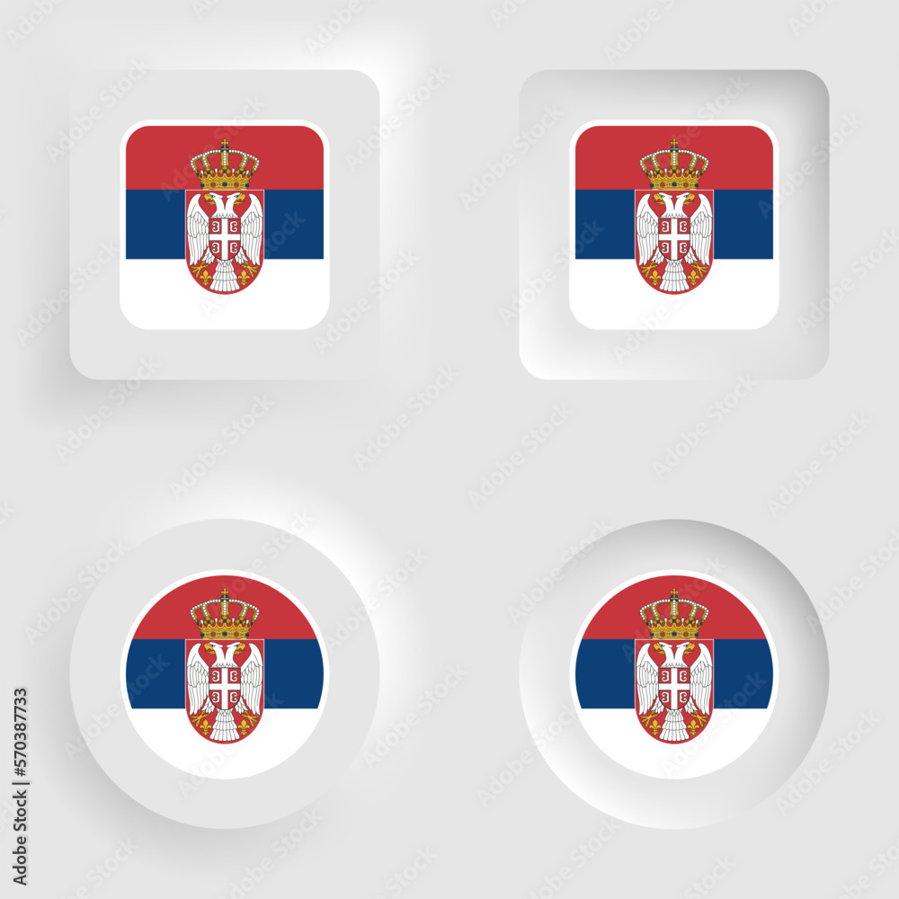 Fototapeta premium Serbia neumorphic graphic and label set.