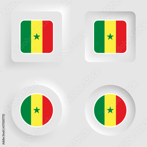 Free Download Senegal neumorphic graphic and label set. - GFXLoad