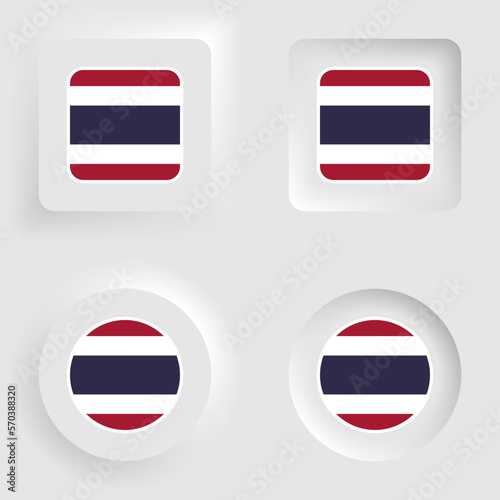Free Download Thailand neumorphic graphic and label set. - GFXLoad