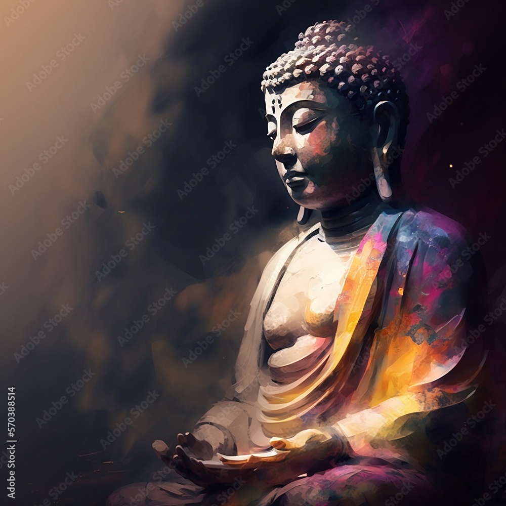 The Digital Buddha: A Masterpiece Of AI Art Stock Illustration | Adobe ...