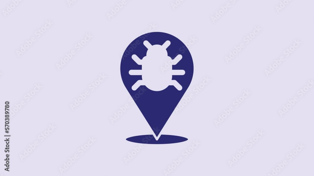 Blue System bug concept icon isolated on purple background. Code bug concept. Bug in the system. Bug searching. 4K Video motion graphic animation Blue System bug concept icon isolated on purple background. Code bug concept. Bug in the system. Bug searching. 4K Video motion graphic animation