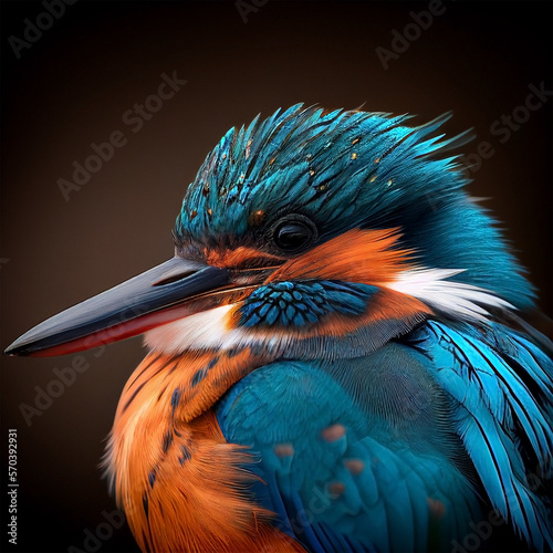 Beautiful Kingfisher - wildlife photography - AI Generated