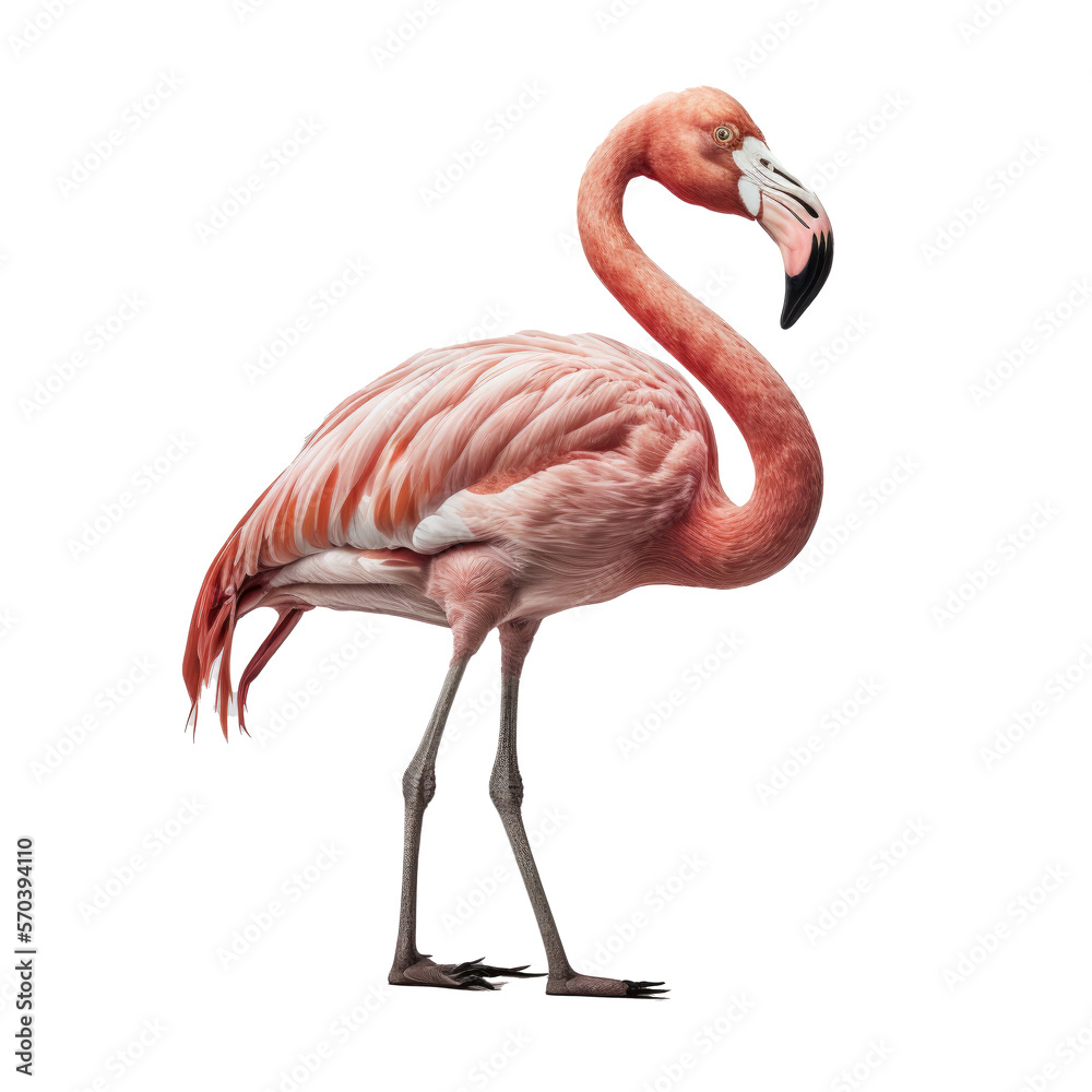 Fototapeta premium Cute Pink Flamingo. Illustration AI Generative