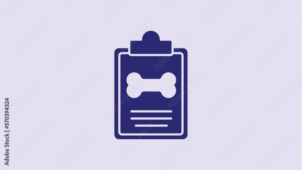 Blue Clipboard with medical clinical record pet icon isolated on purple background. Health insurance form. Medical check marks report. 4K Video motion graphic animation Blue Clipboard with medical clinical record pet icon isolated on purple background. Health insurance form. Medical check marks report. 4K Video motion graphic animation