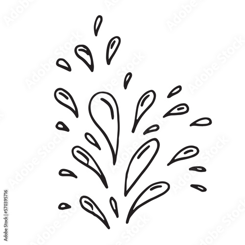 doodle water burst splash illustration hand drawing style vector