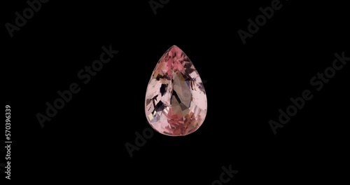 Pear cut natural pink gem stone 