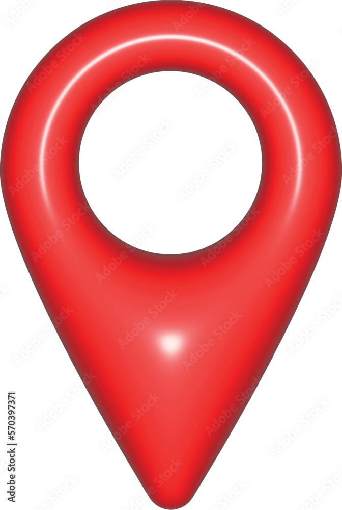 Red 3d Mark location. Locate pin gps map. Realistic 3d design Gps icon.