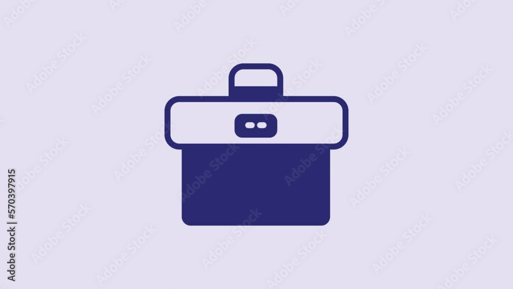 Blue Briefcase icon isolated on purple background. Business case sign. Business portfolio. 4K Video motion graphic animation Blue Briefcase icon isolated on purple background. Business case sign. Business portfolio. 4K Video motion graphic animation