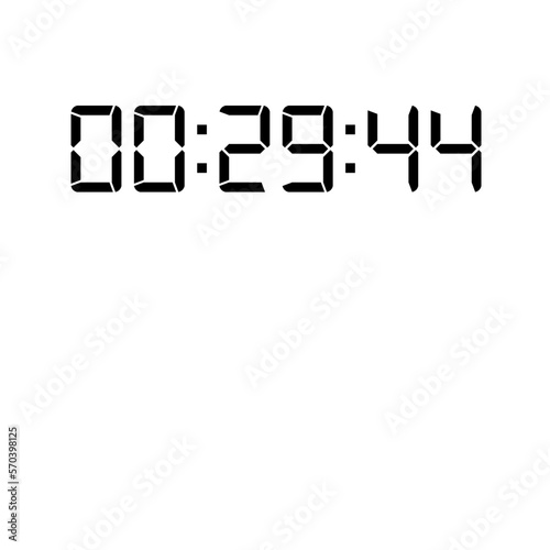 Digital clock number set. Electronic figures. Vector illustration.