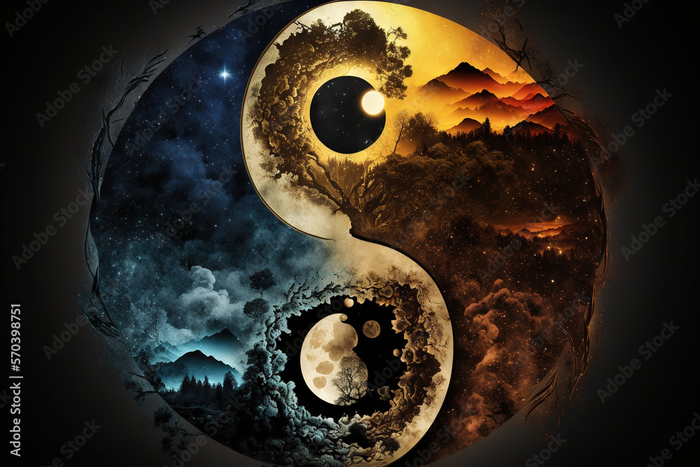 Yin Yang Symbol Day and Night Style Yin Yang Symbol Series Yin Yang
