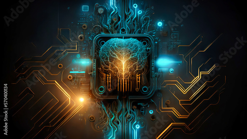 Artificial Intelligence - Computer Processor - Abstract - Generative AI