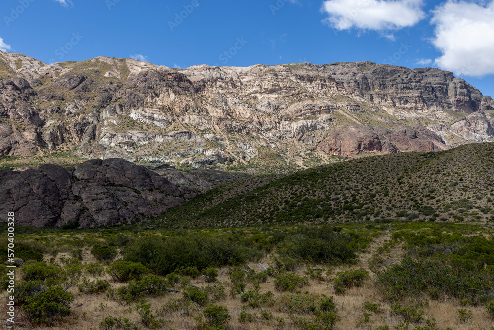 Beautiful mountain landscape of Quebrada El Diablo in Chile, Traveling on the Carretera Austral
