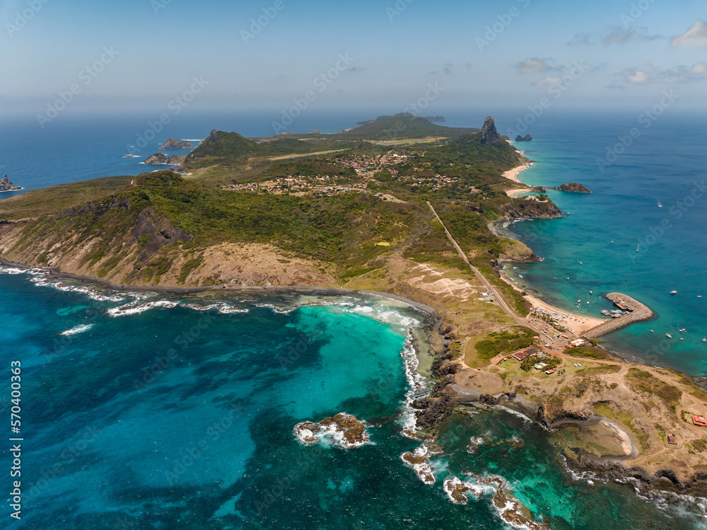 aerial photo with drone of the island Fernando de Noronha Brazil