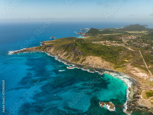 aerial photo with drone of the island Fernando de Noronha Brazil