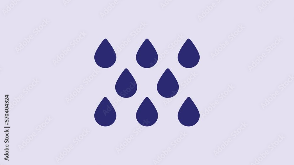 Blue Water drop icon isolated on purple background. 4K Video motion graphic animation Blue Water drop icon isolated on purple background. 4K Video motion graphic animation