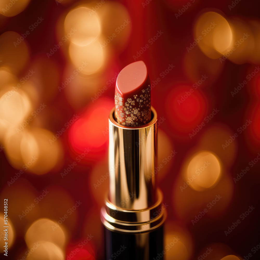 Red Luxury Lipstick. Illustration Generative AI Red Luxury Lipstick. Illustration Generative AI