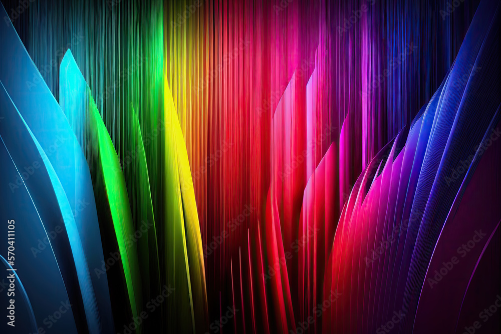 Colorful spectrum rainbow vertical lines AI Generated Stock