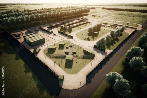 Military training site concept art generative ai