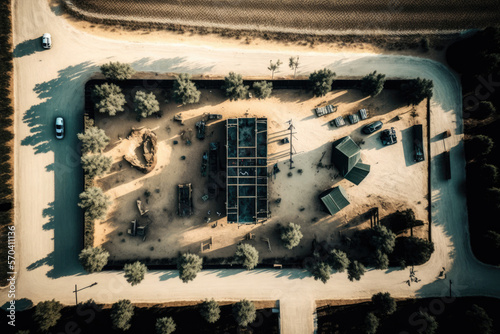 Military training ground concept art generative ai