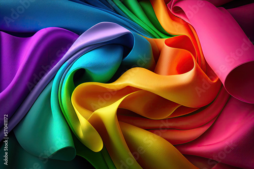 Twisted fabric showing gay rainbow colors - AI Generated