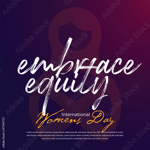 EmbraceEquity. International Women's Day banner.
