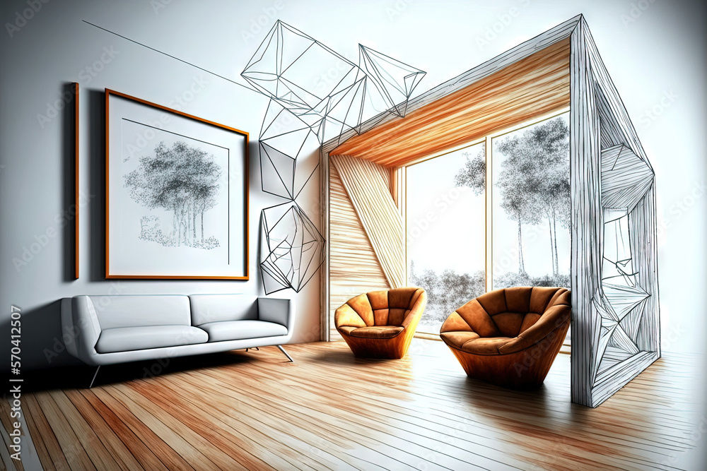 Concept by an architect and interior designer modern timber living room