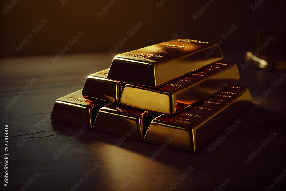 Gold bar on a dark background. Gold bars, financial concept. Gold bullion bar 1 kg. Gold and foreign exchange reserves Gold bar on a dark background. Gold bars, financial concept. Gold bullion bar 1 kg. Gold and foreign exchange reserves