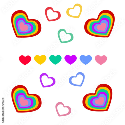 Vector Heart Collection, Illustration, background, symbols, colorful assortment of hearts, great design elements.