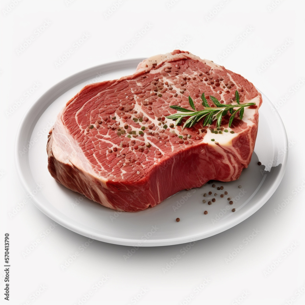Meat steak isolate. Created with generative Ai technology Meat steak isolate. Created with generative Ai technology