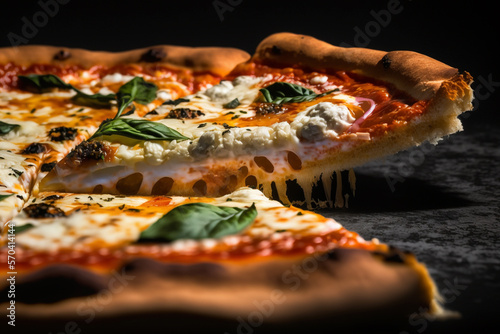 Pizza rustic. Created with generative Ai technology