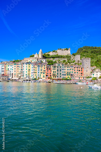 View of City Porto Venere - Harbor at beautiful coast scenery - travel destination of Province of La Spezia - Italy © Simon Dannhauer