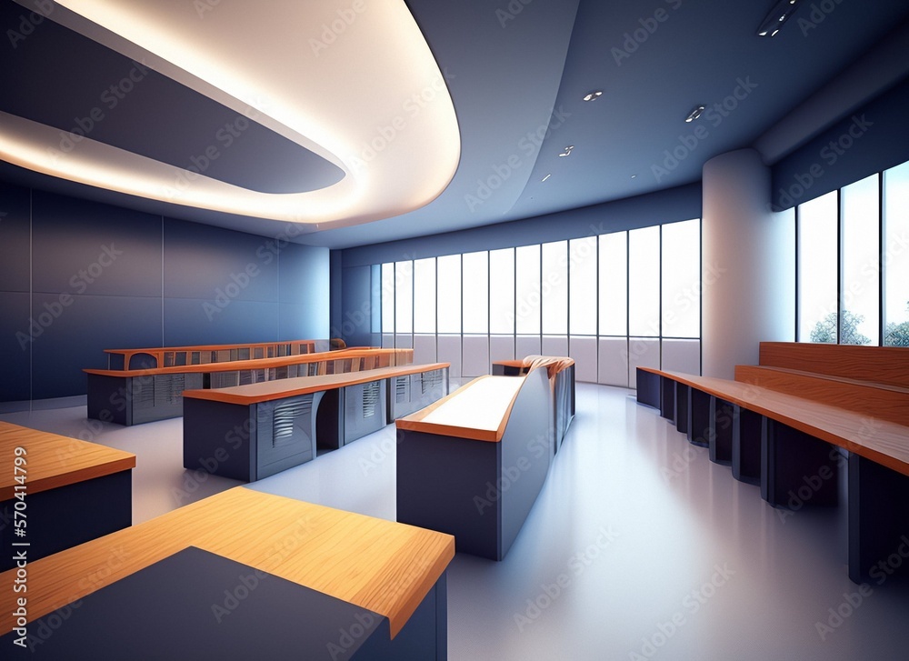 Modern classroom design, minimalist style, Ai Modern classroom design, minimalist style, Ai