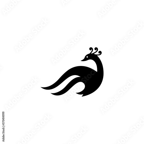 peacock vector illustration for an icon,symbol or logo. peacock template logo. peacock silhouette 