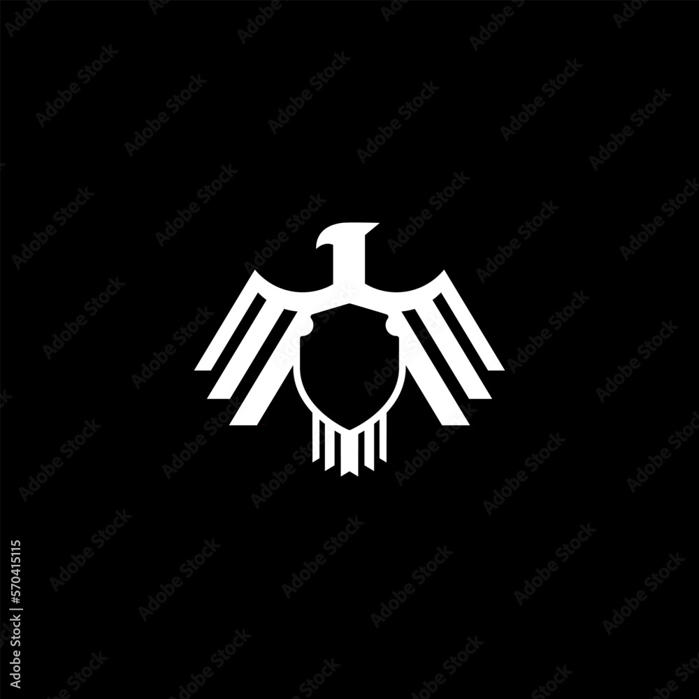 eagle and shield vector illustration for an icon,symbol or logo. eagle ...