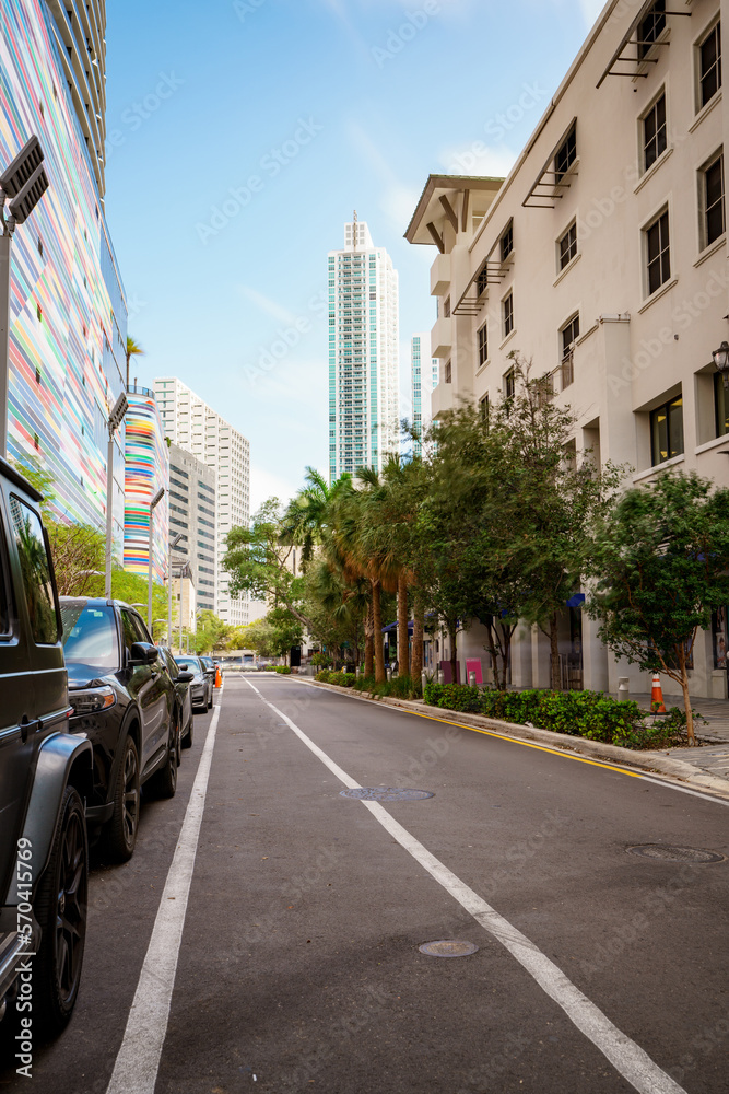 Obraz premium Cityscape view Brickell Miami FL USA